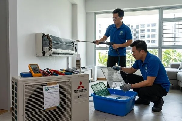 Mitsubishi aircon servicing image 2